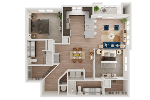 a floor plan of a house with a bedroom and a living room